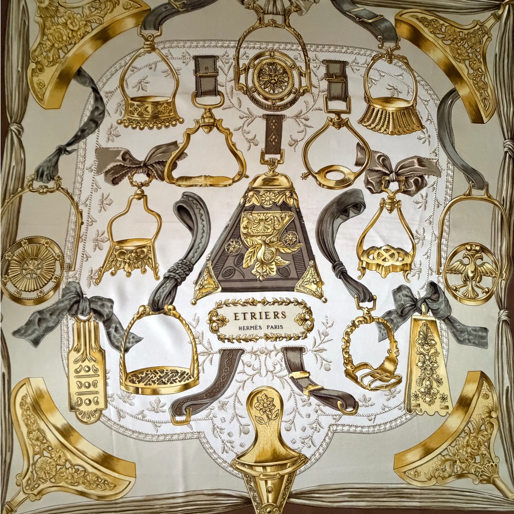Hermes Etriers Silk Scarf.